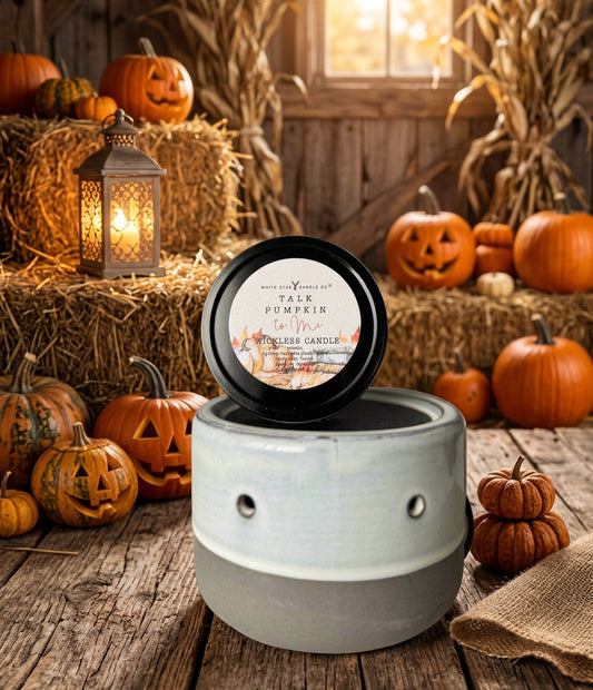 Vela sin mecha de calabaza Seasonal-Talk