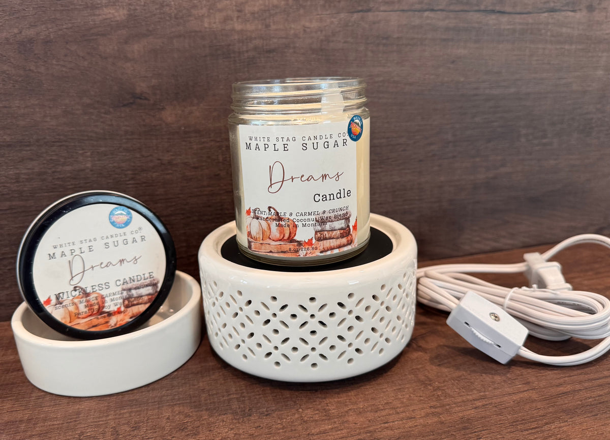 Candle Warmer 2 in one-White