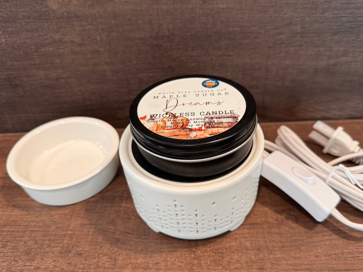 Candle Warmer- 2 in one -White
